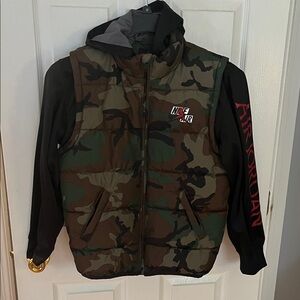 Nike Camo Puffer Jacket with Black Sleeves